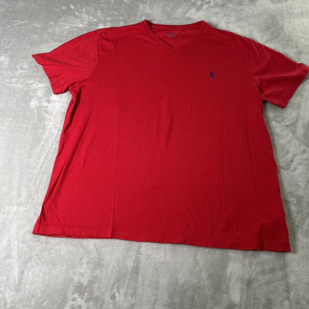 Polo Ralph Lauren Men's Classic-Fit V Neck T-Shirt Large Red
